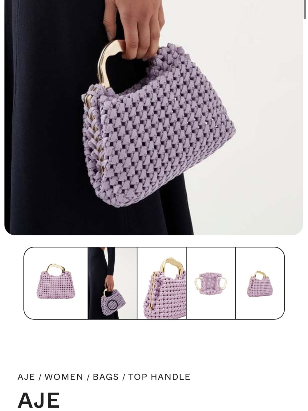 AJE NEW WEAVE CLUTCH - COOL LAVENDER Retails $395